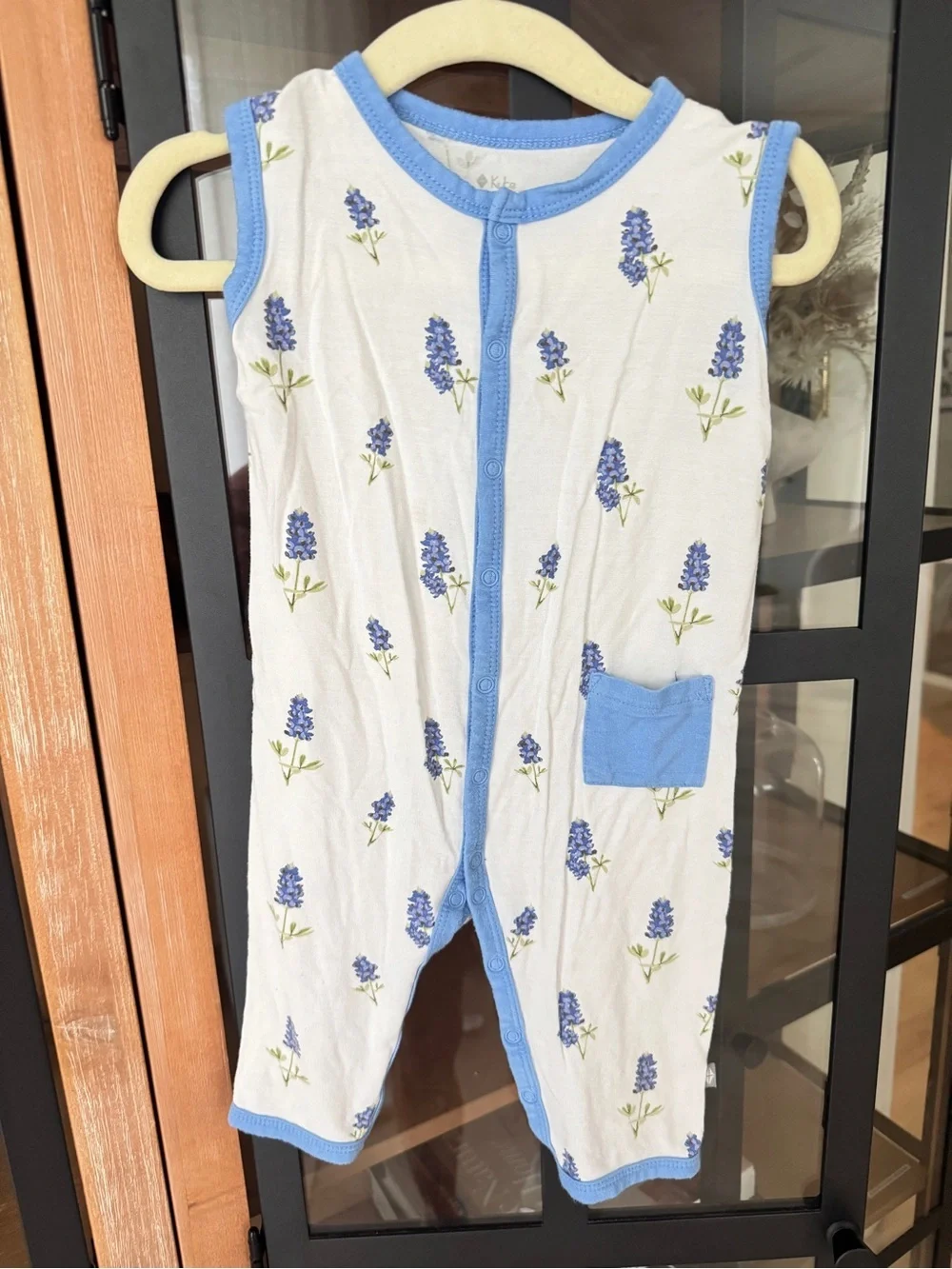 Kyte Baby bluebonnet sleeveless romper Periwinkle floral print toddler girl